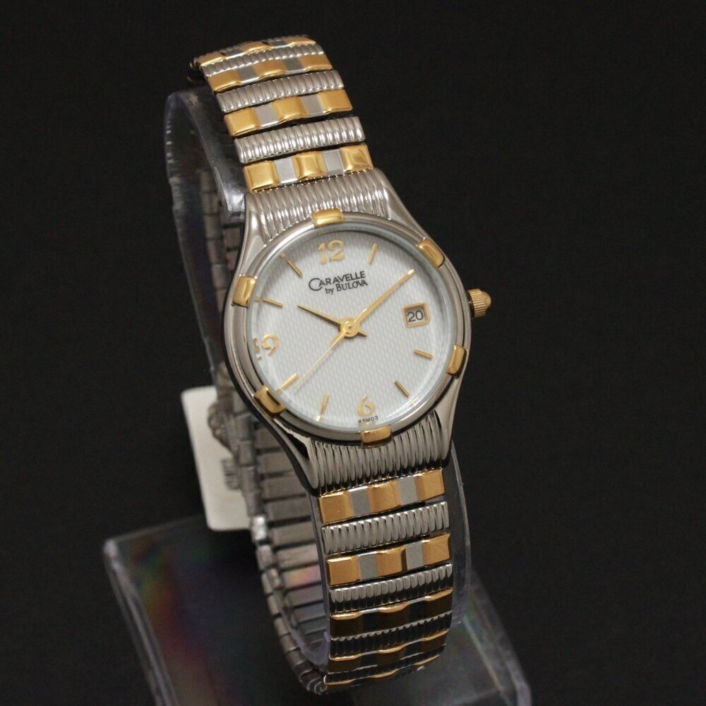 Caravelle Ladies Classic Design Watch By Bulova Two Tone Expansion Bracelet 23mm - Picture 2 of 13